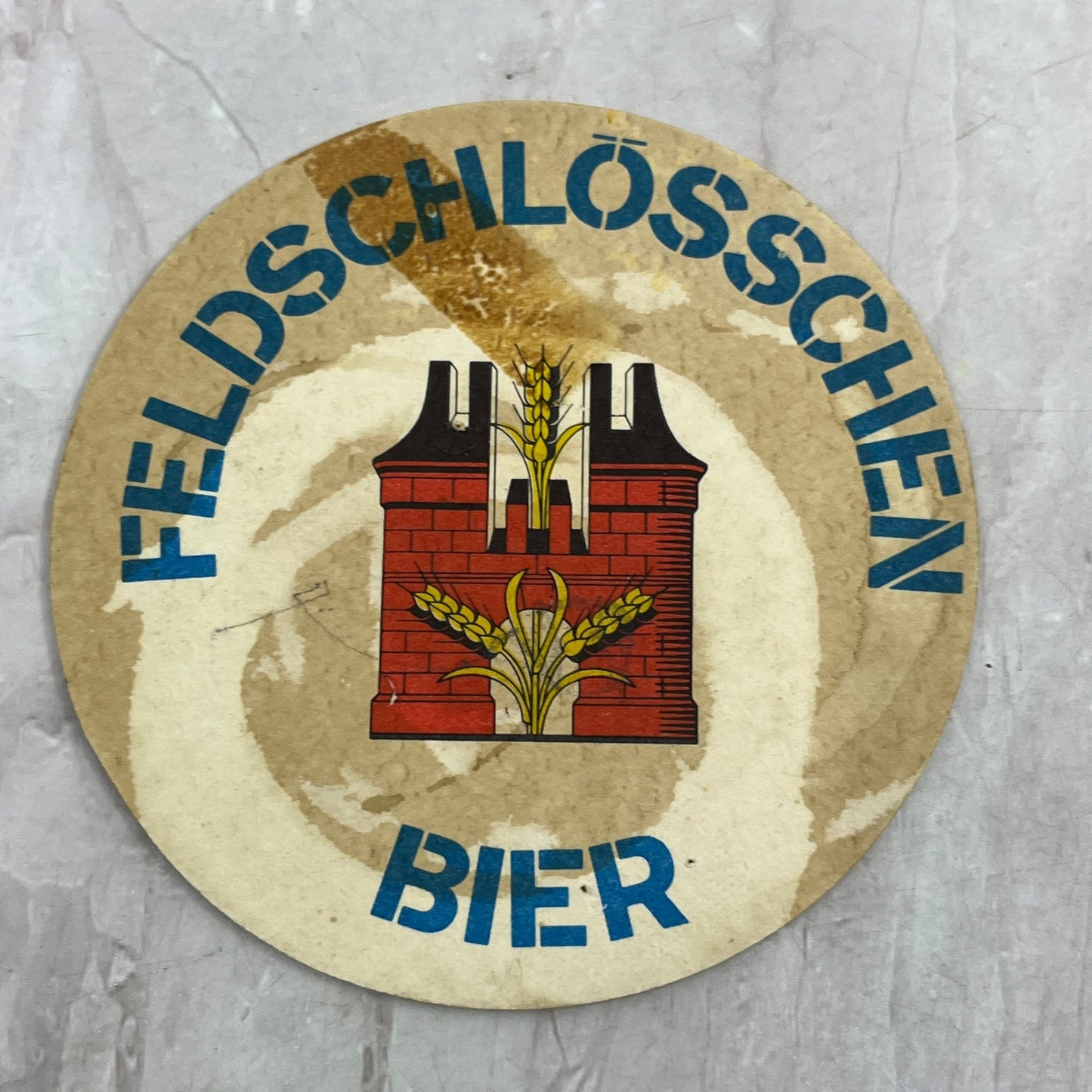 Vintage Feldschlossen Bier German Beer Coaster TJ5-CO1