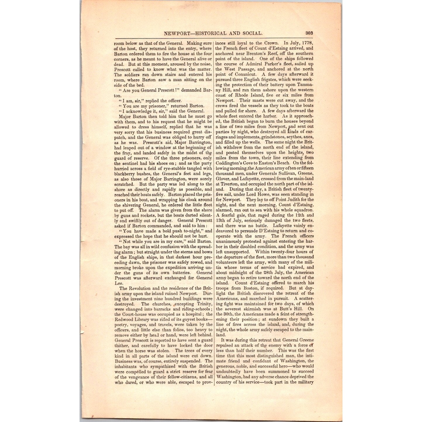 Newport Rhode Island Historical & Social Traveler- 15 Pages 1854 Article I19