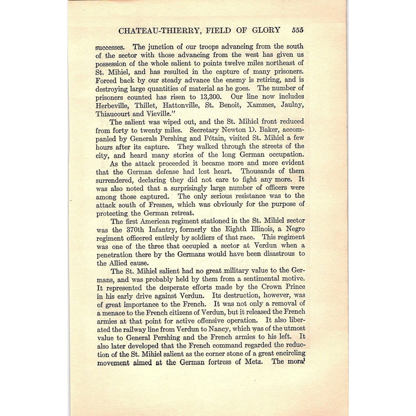 How the St. Mihiel Salient Looked After Assault Began 1919 WWI Map Print AG1-1