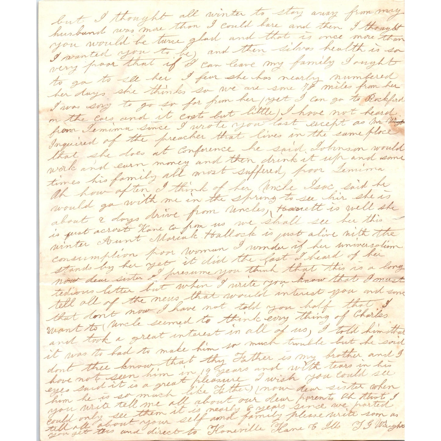 1852 Handwritten Letter Kaneville PA D21