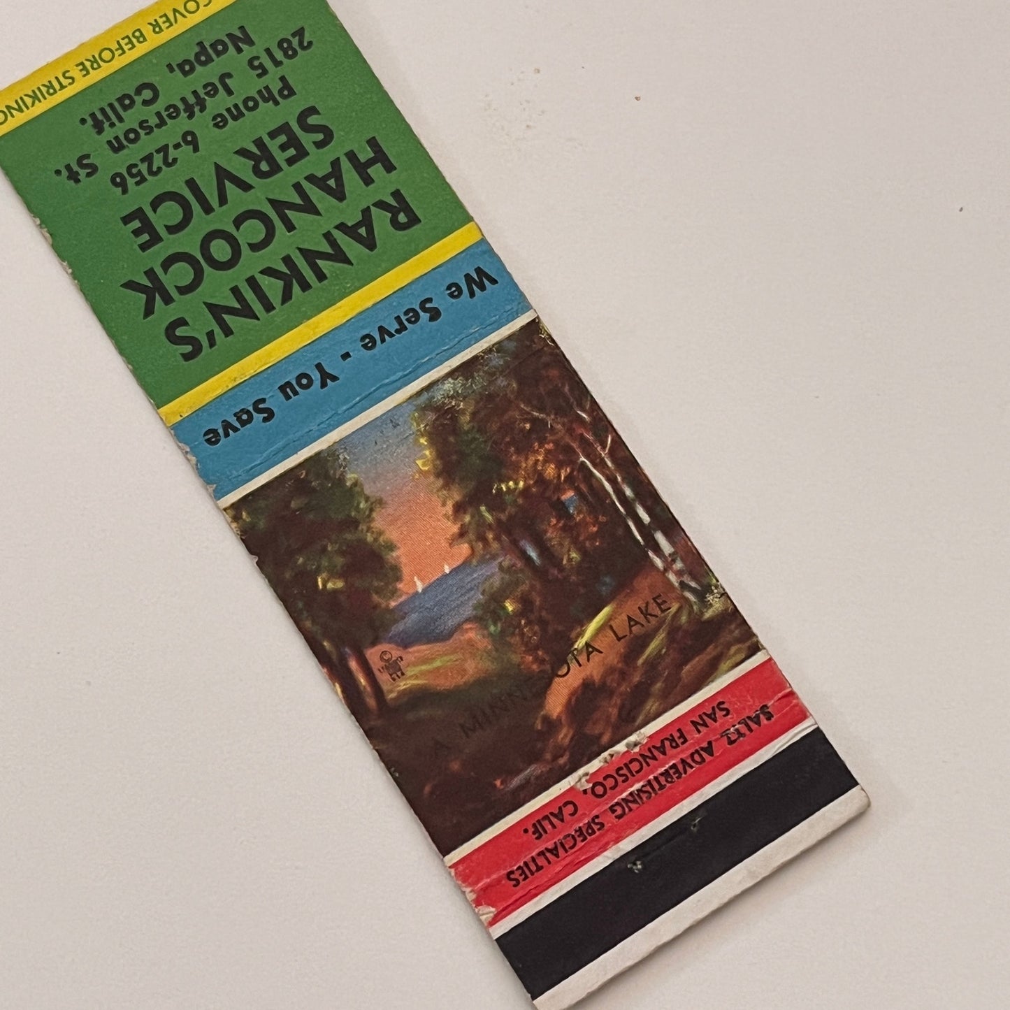 Rankin's Hancock Service Napa California Vintage Matchbook Cover TB6-MB2-2