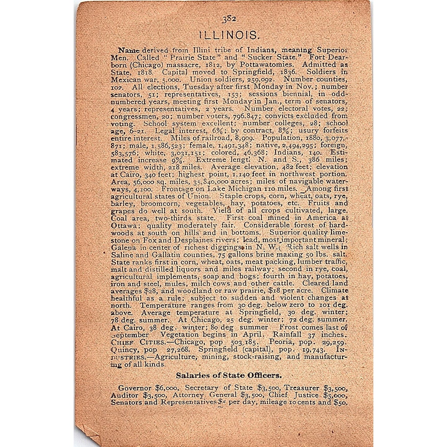 Antique 1889 Map of Idaho 1889 Pocket Map Engraving SAG4-H4