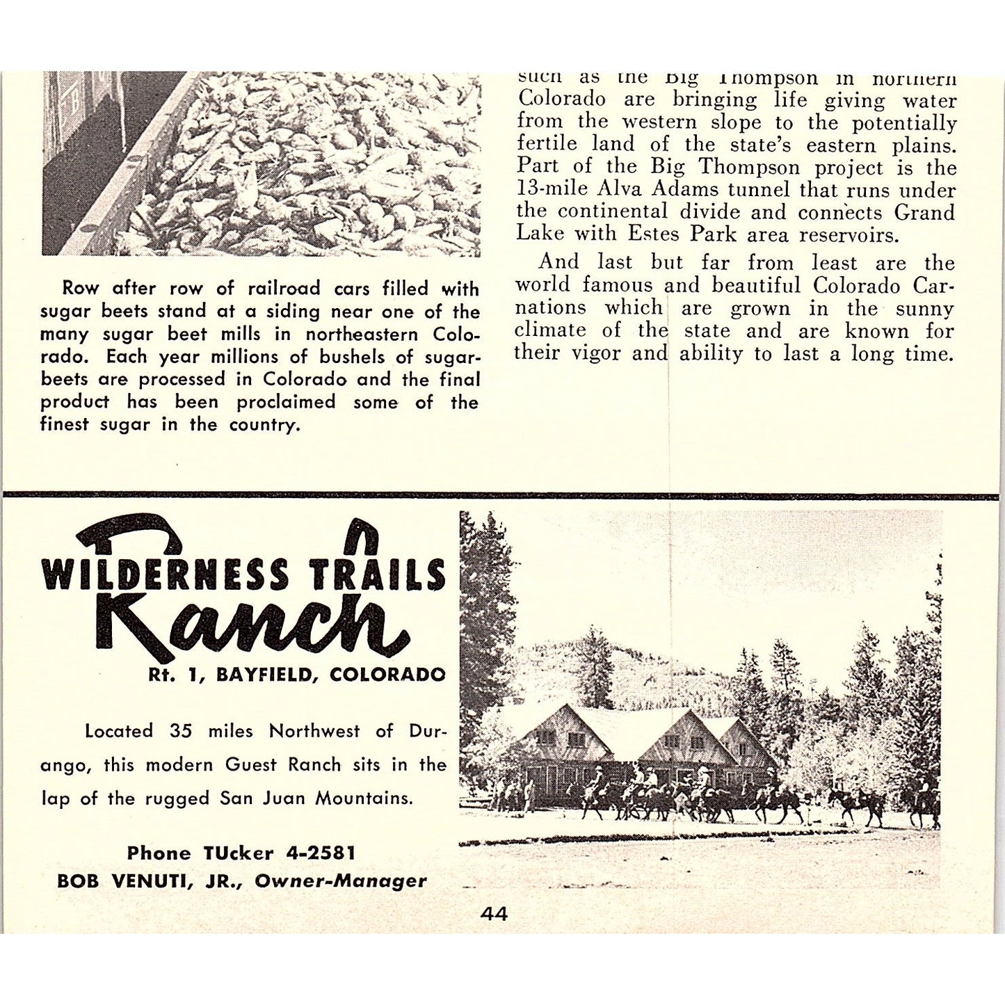 Guido's Swiss Inn Aspen CO 1958 Ad AG1-H4