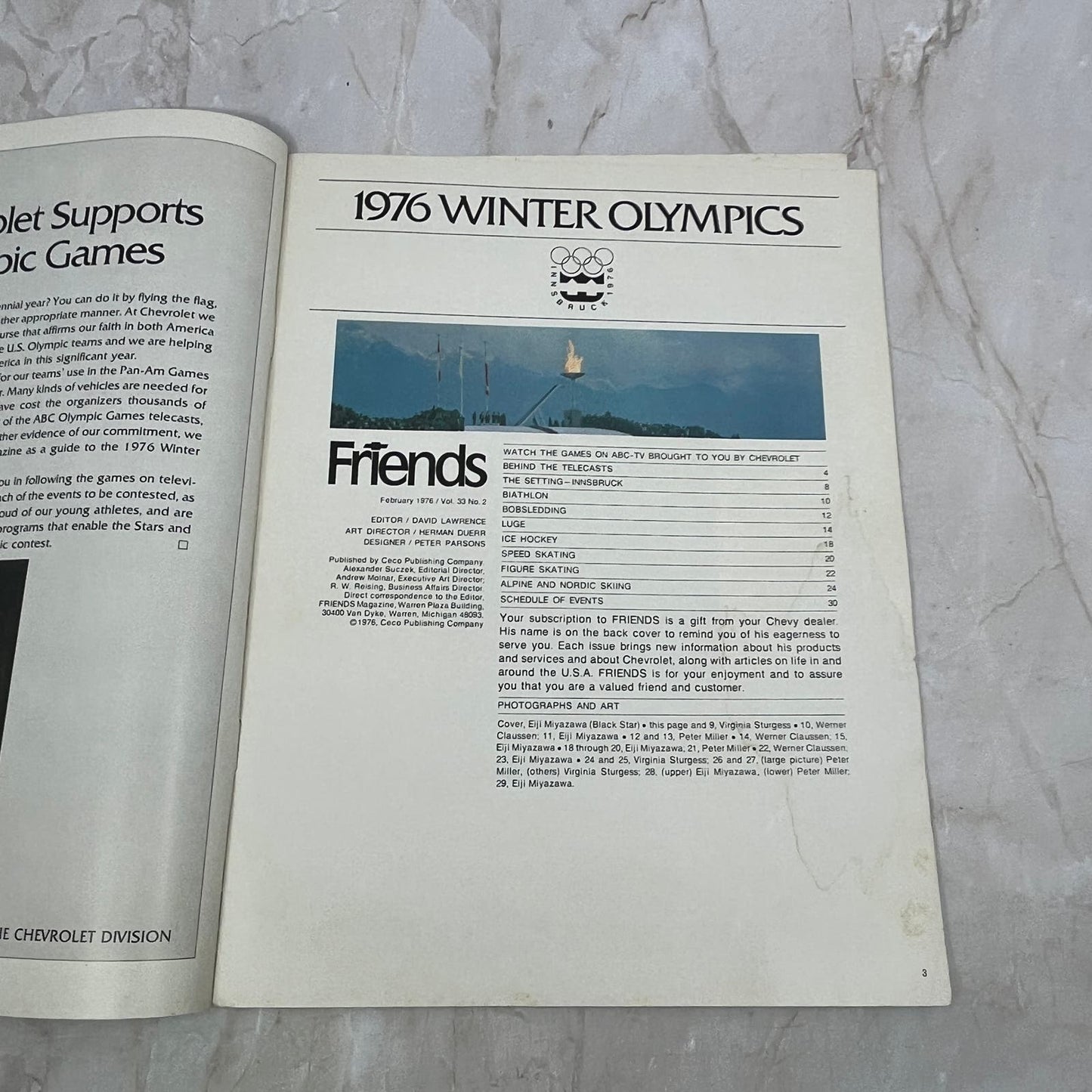 1976 Winter Olympics - Chevrolet FRIENDS Magazine - Special Issue TI9-P3