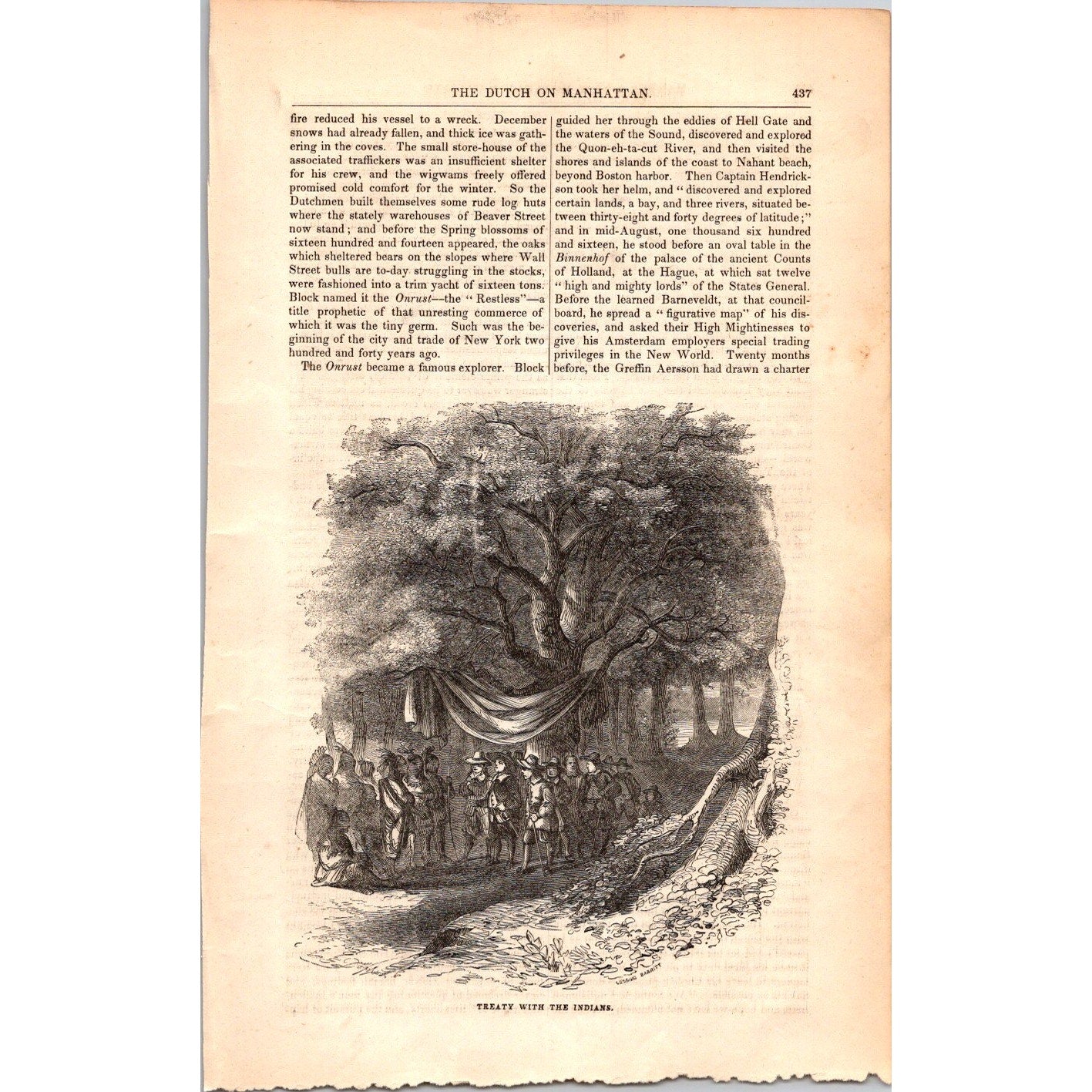 Dutch on the Manhattan Henry Hudson NY - 11 Pages 1854 Article I19