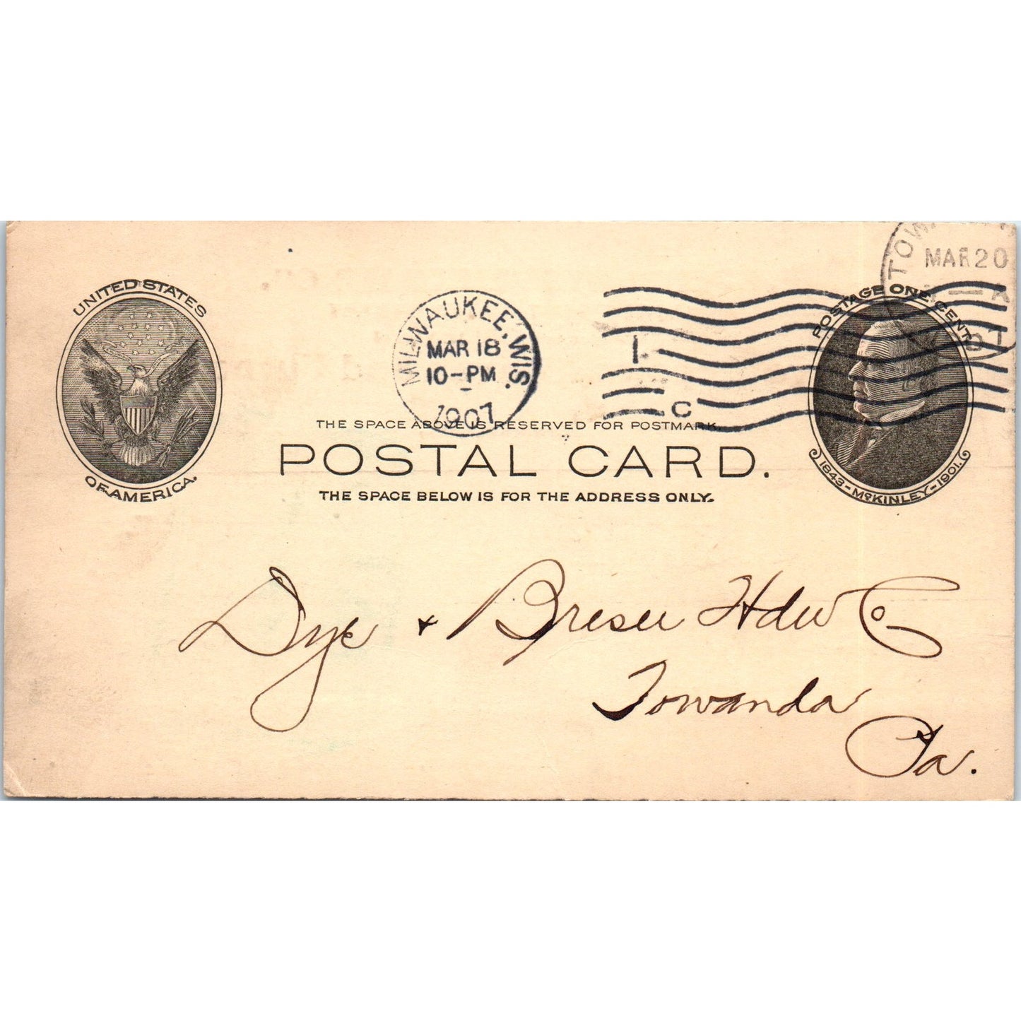 1907 Speich Stove Repair Co Milwaukee WI Postal Mailing Card PE7
