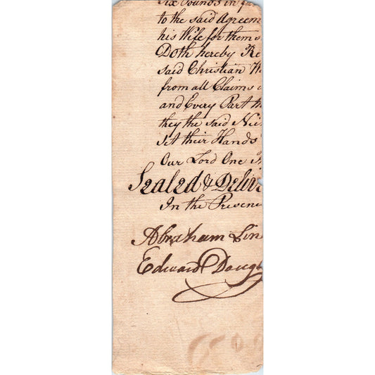 c1850s Original Official Document With Abraham Lincoln Signature D23