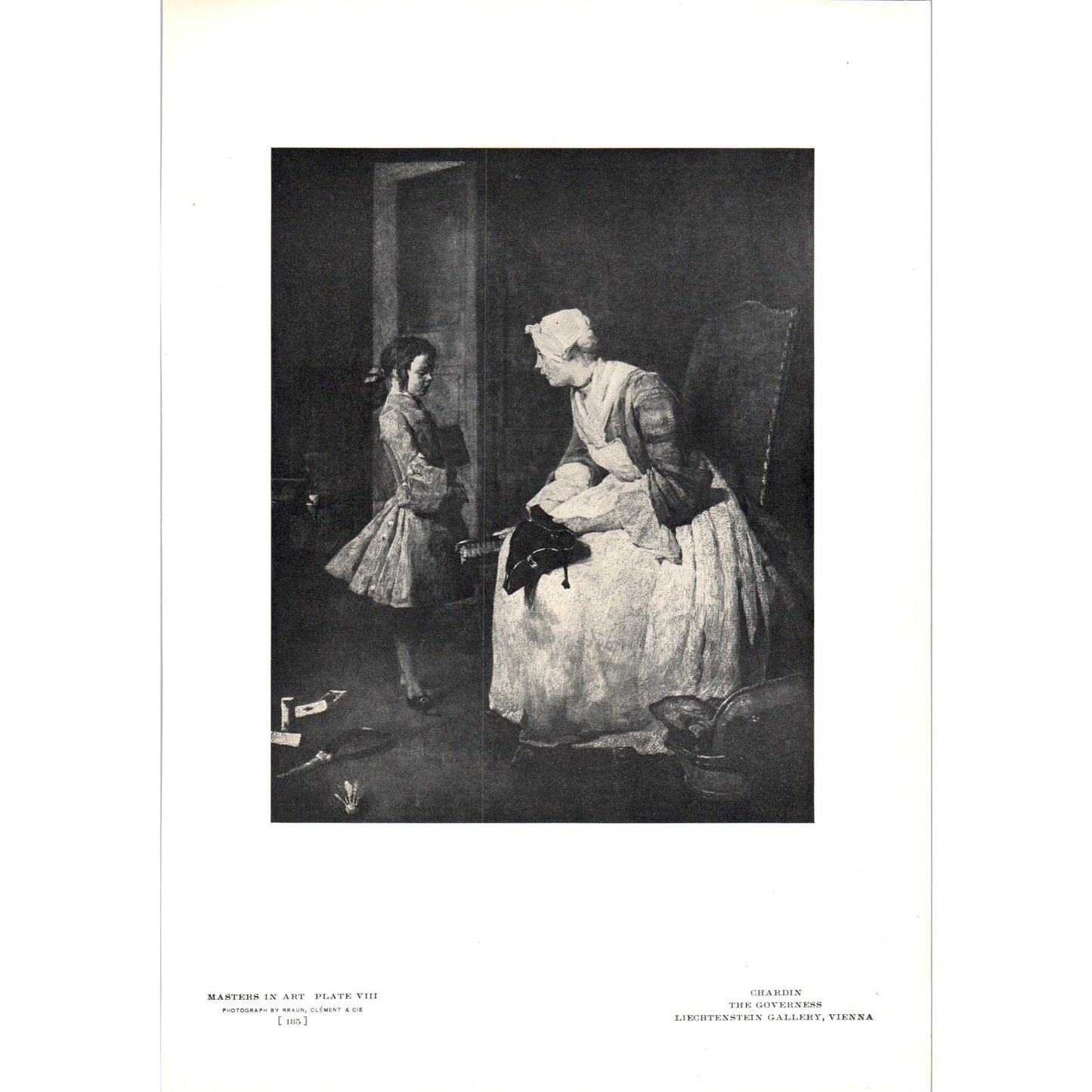 The Governess - Chardin c1905 Art Print D16