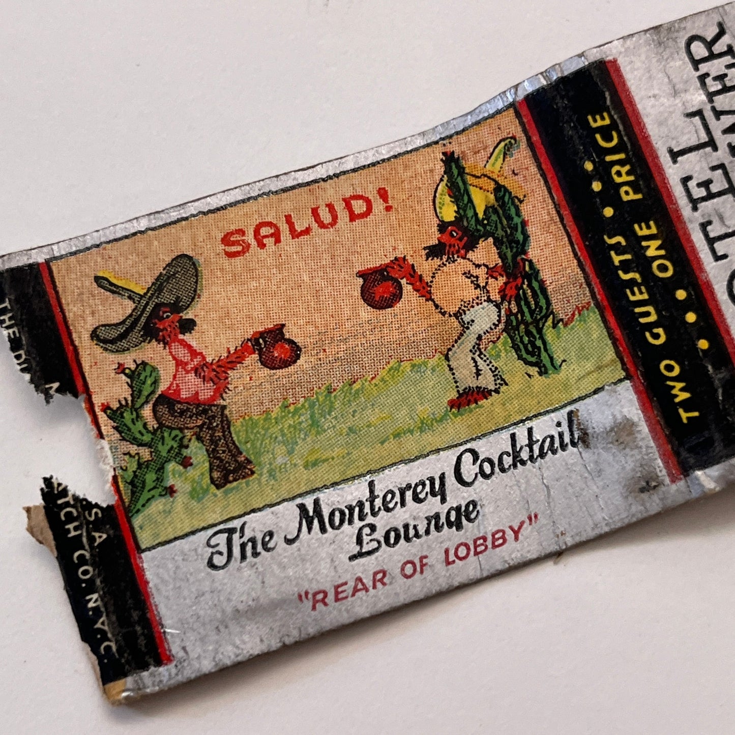 Hotel Mayflower Los Angeles Monterey Cocktail Lounge Matchbook Cover TB8-MB3-9