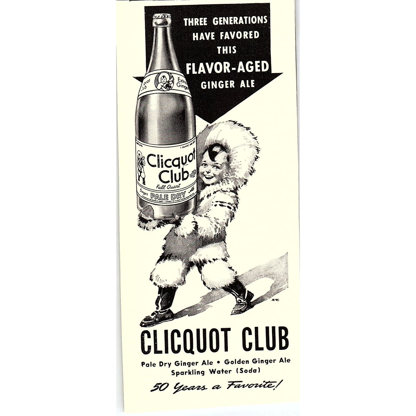 Clicquot Club Ginger Ale 1940 Ad AF8-H1