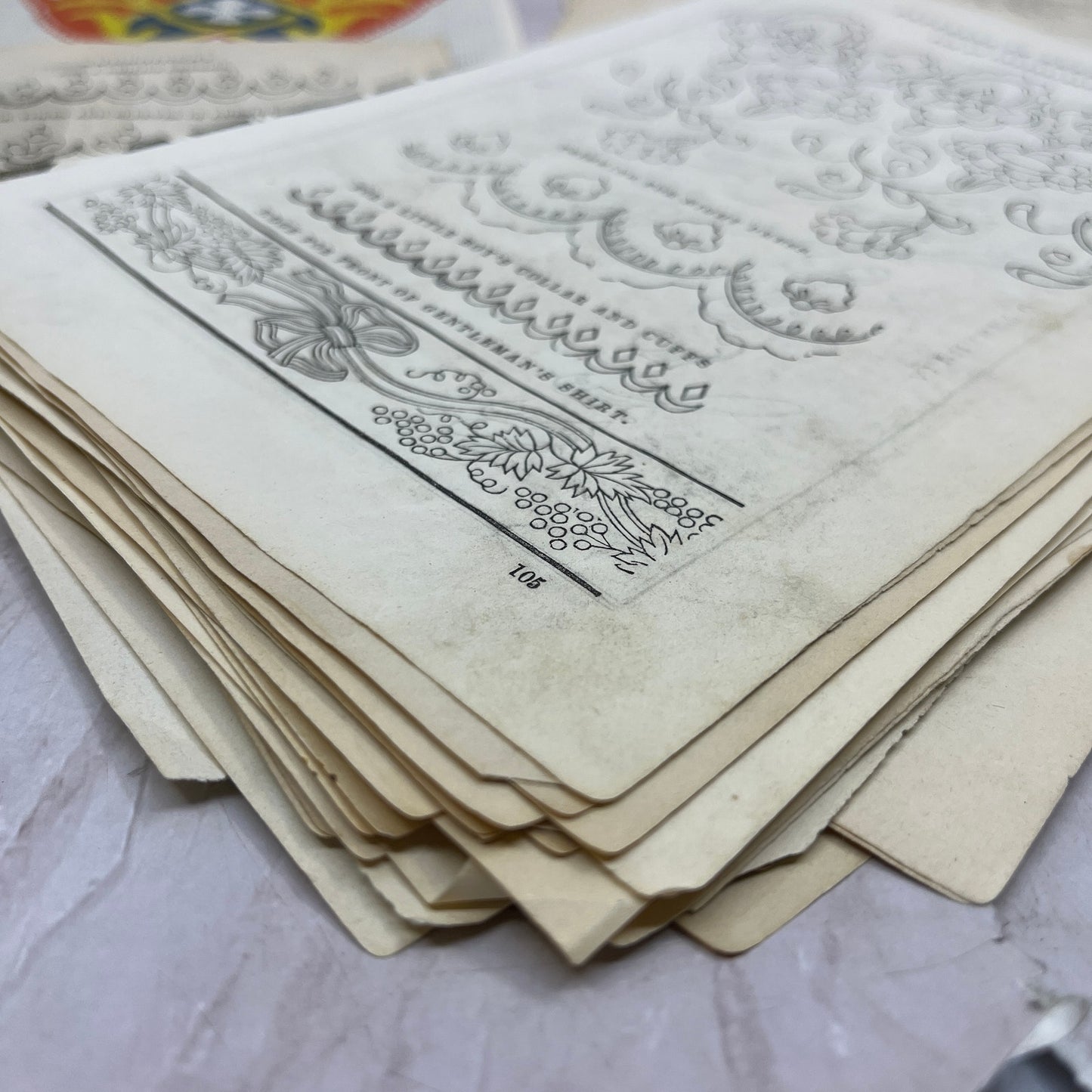 Huge Lot Original Assorted Embroidery Sewing Patterns 1857 Godey's Book TH9-MG4