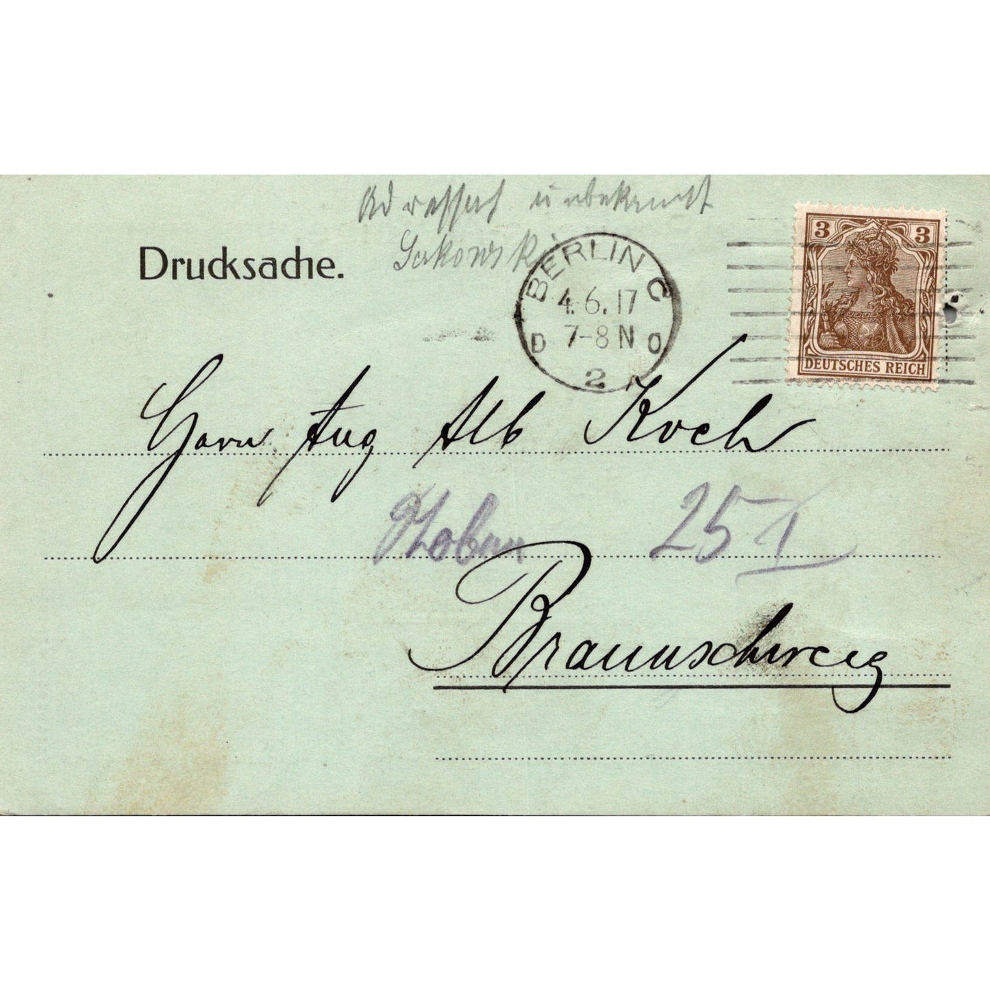 Gottheim & Rummelsburg Berlin Kaufhaus Bremen 1917 German Reich Postcard TE2-GRQ