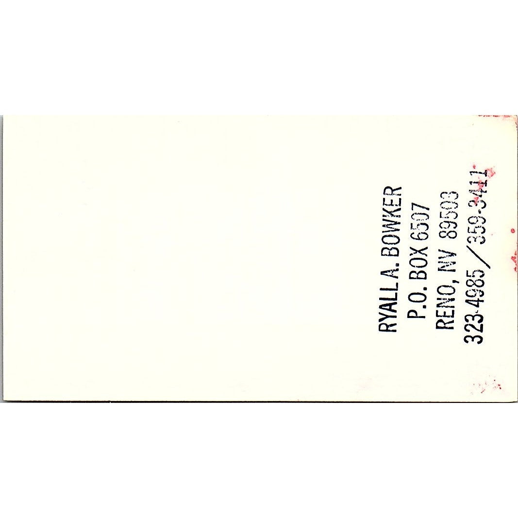 Vote Ryall A. Bowker For Governor Republican Vintage Business Card SF3-B3