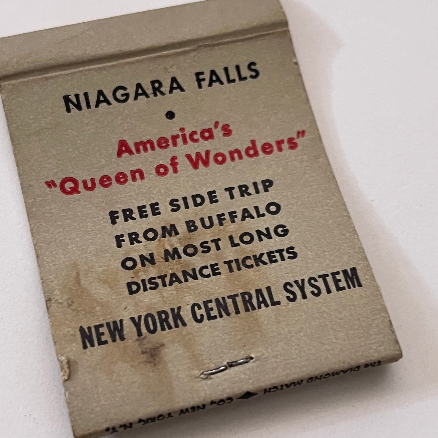 Niagara Falls - New York Central System Vintage Matchbook Cover TB6-MB1-6