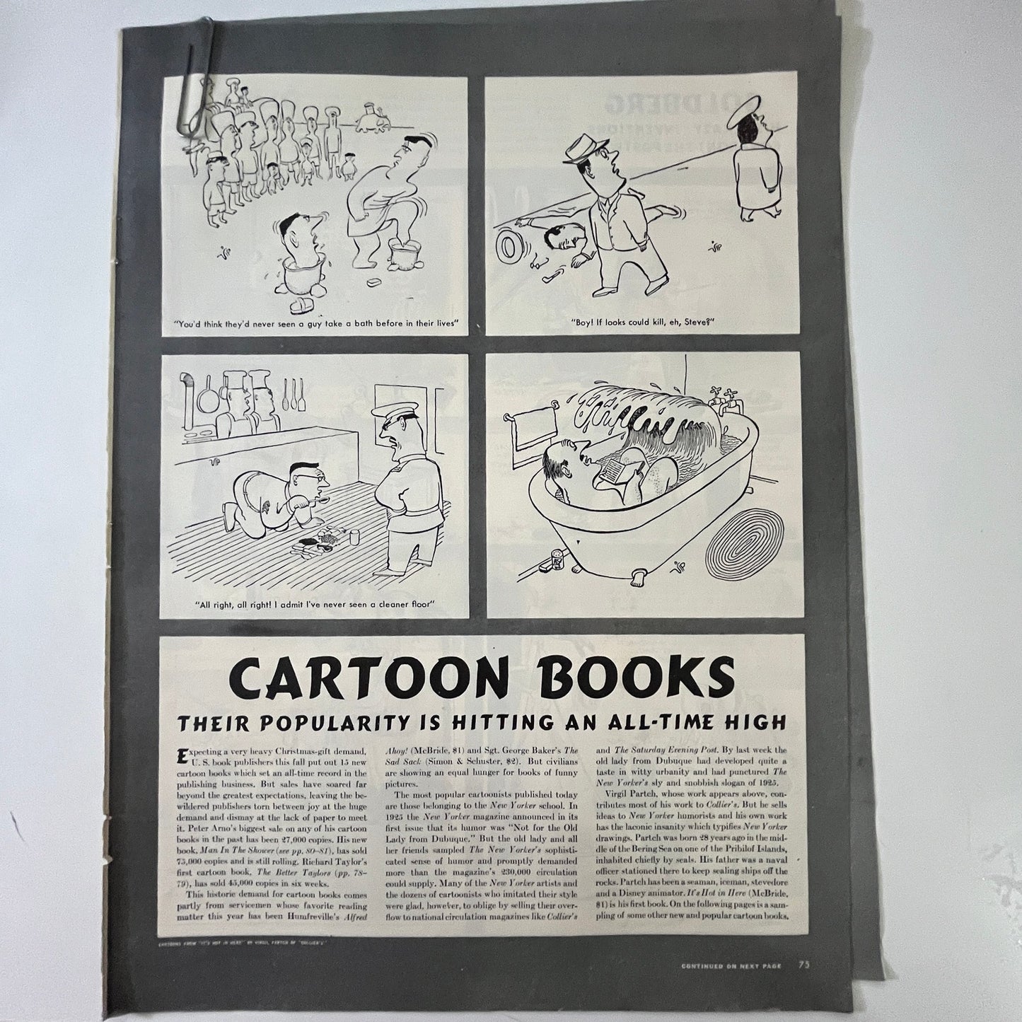 Cartoon Books Richard Taylor George Baker 4 Pages 1940s WWII Era Article V29-5