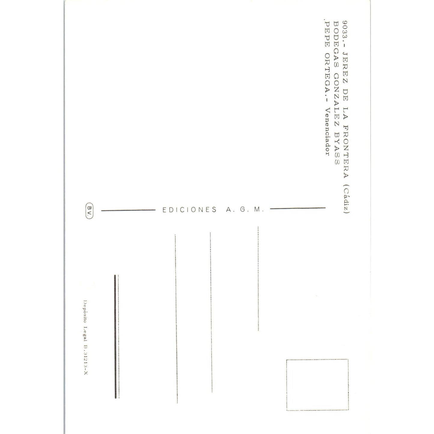 Jerez De La Frontera Cadiz Bodega Gonzales Byass Vintage Postcard PD1