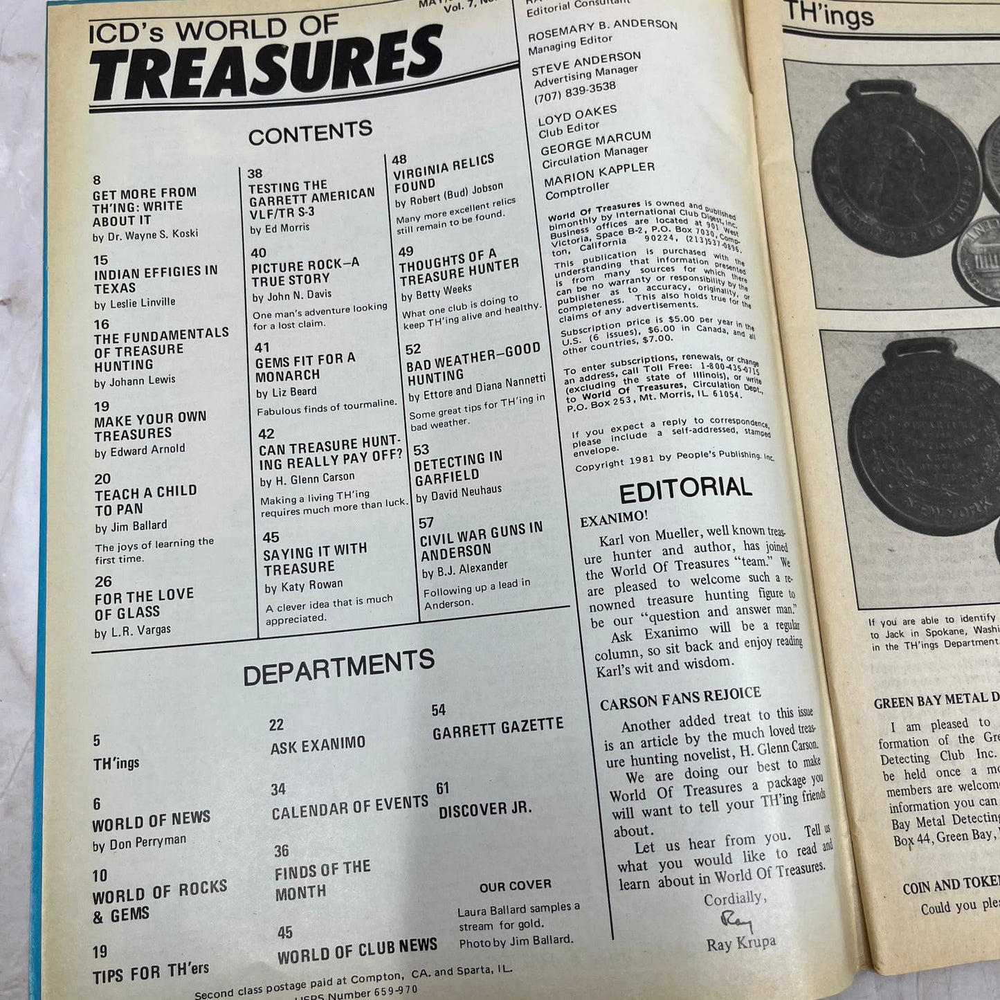 1982 June - ICD World of Treasures Magazine - Treasure Hunting Gold Rocks M16
