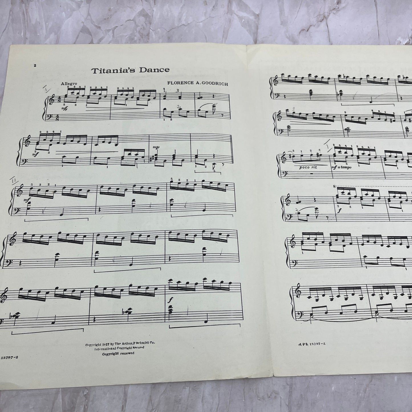 Midsummer Night Revels Titania's Dance Florence Goodrich Antique Sheet Music Ti5