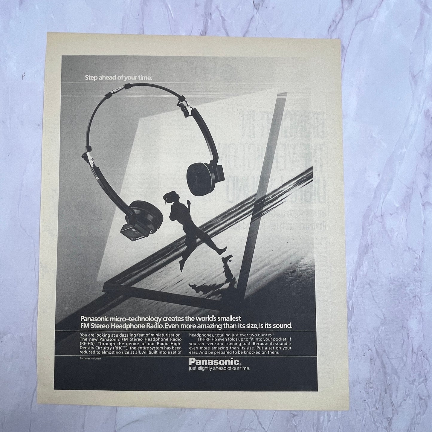 Panasonic RF-H5 RHC FM Stereo Headphone Radio 1984 Ad V14-7