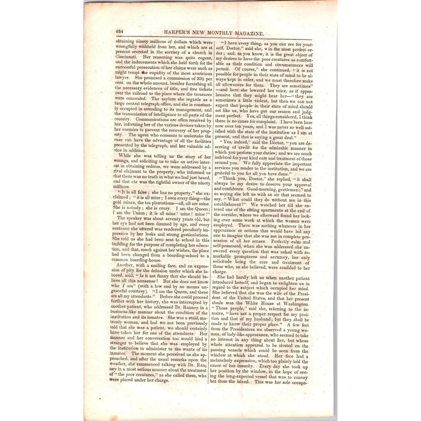 A Day in a Lunatic Asylum - 4 Pages 1854 Article I19