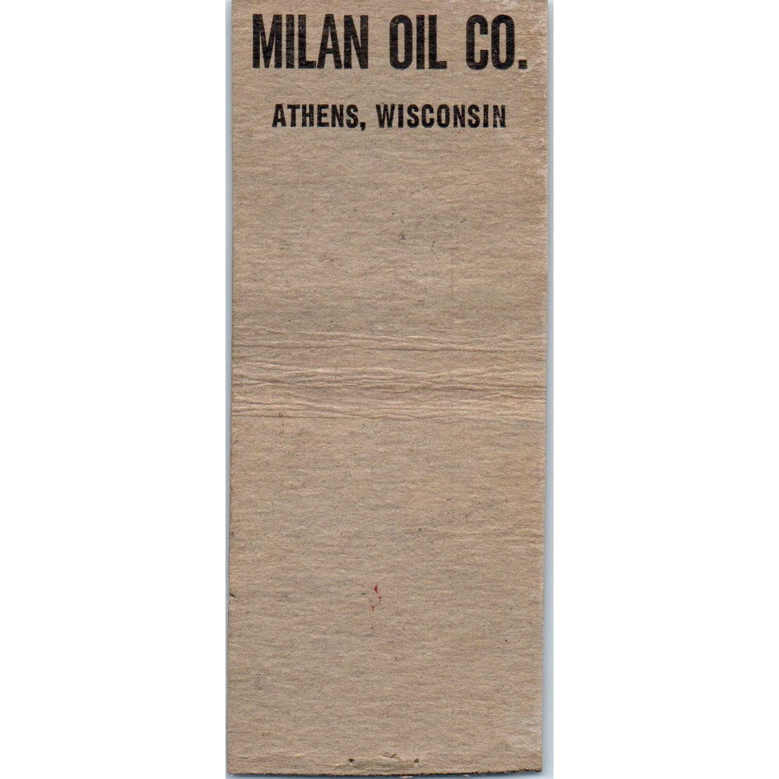 Dixie Oils Gasoline Milan Oil Co Athens WI Vintage Matchbook Cover SD2-Y5