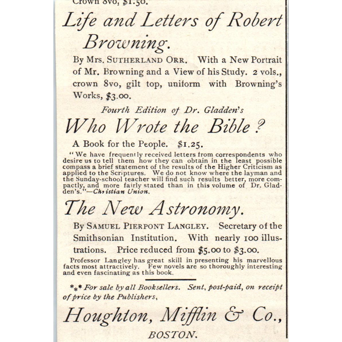The Old Documents and New Bible - James Pott & Co NY c1890 Victorian Ad AE8-CH6