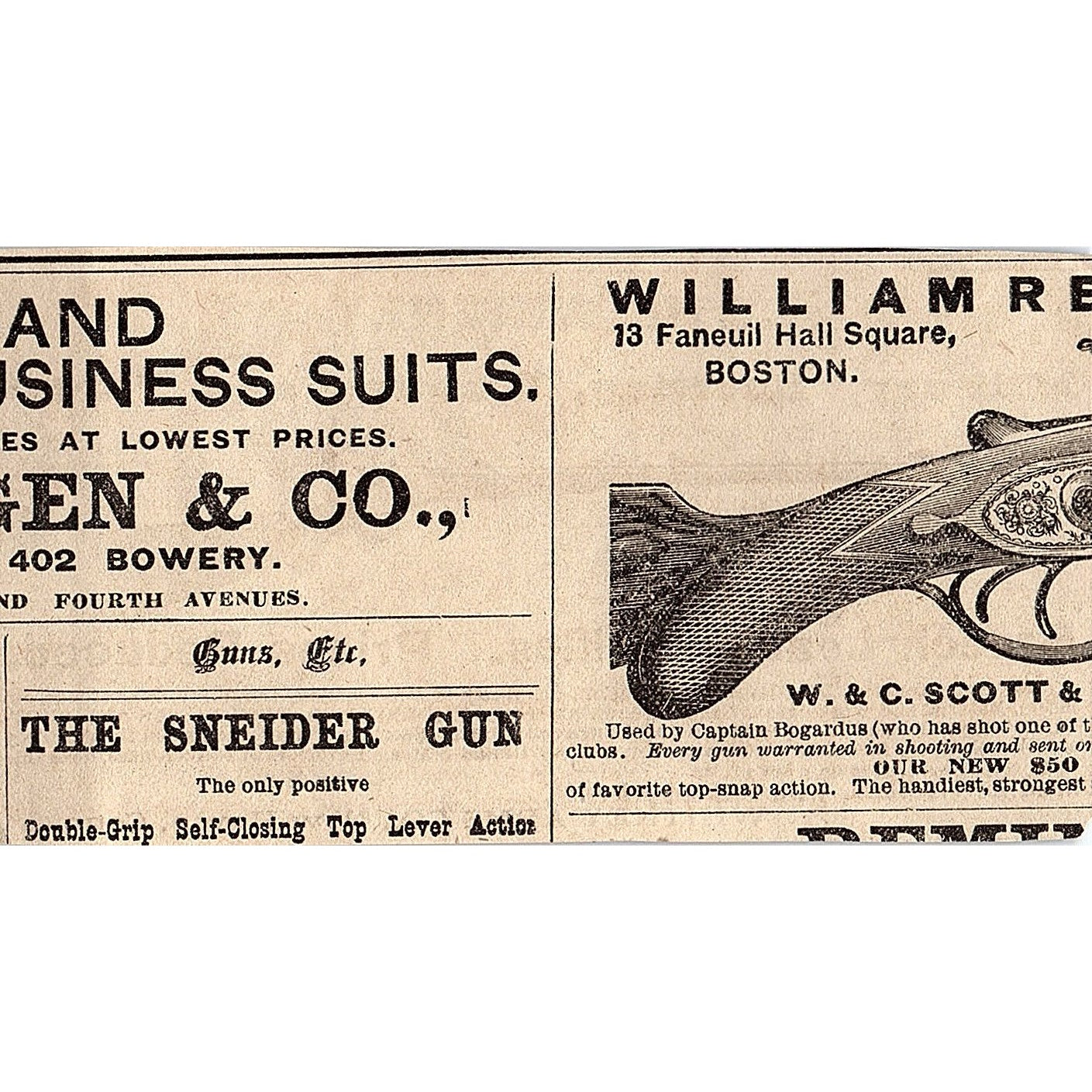 The Whitney Breech Loading Rifle Whitney Arms Co New Haven CT 1878 Ad AG2-H4