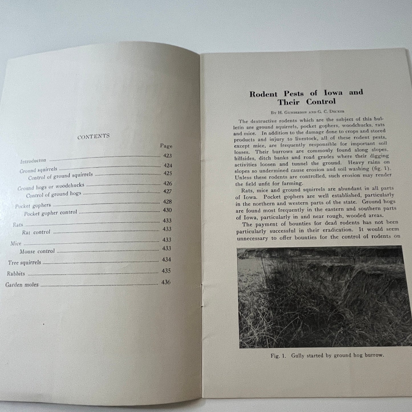 Rodent Pests of Iowa and Their Control 1942 Farmers Bulletin Booklet TK2-XB3
