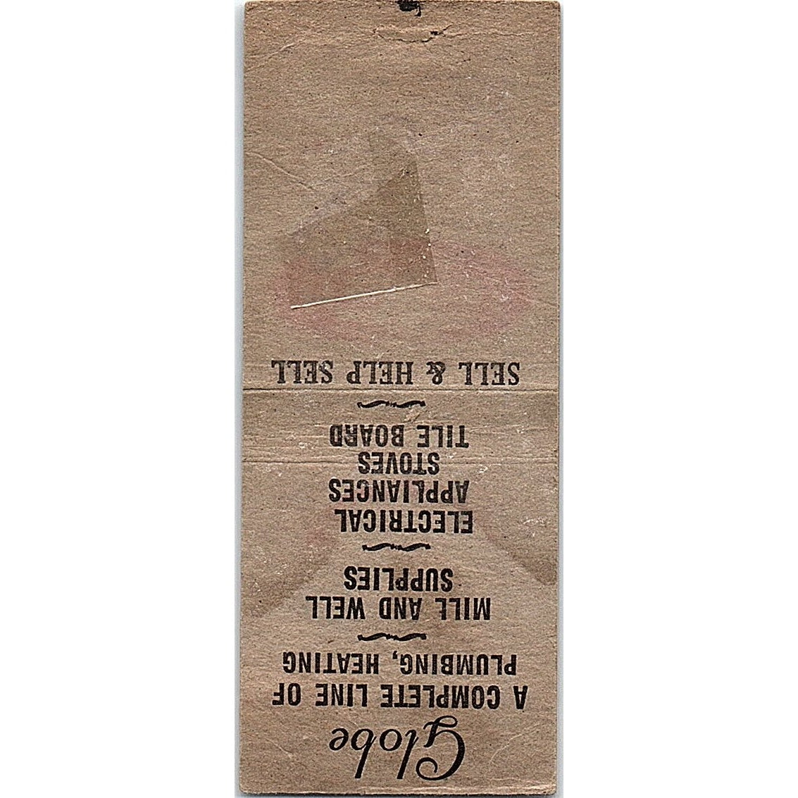 Globe Plumbing Supply 601 N. Washington Ave Minneapolis Matchbook Cover SF3-Y5