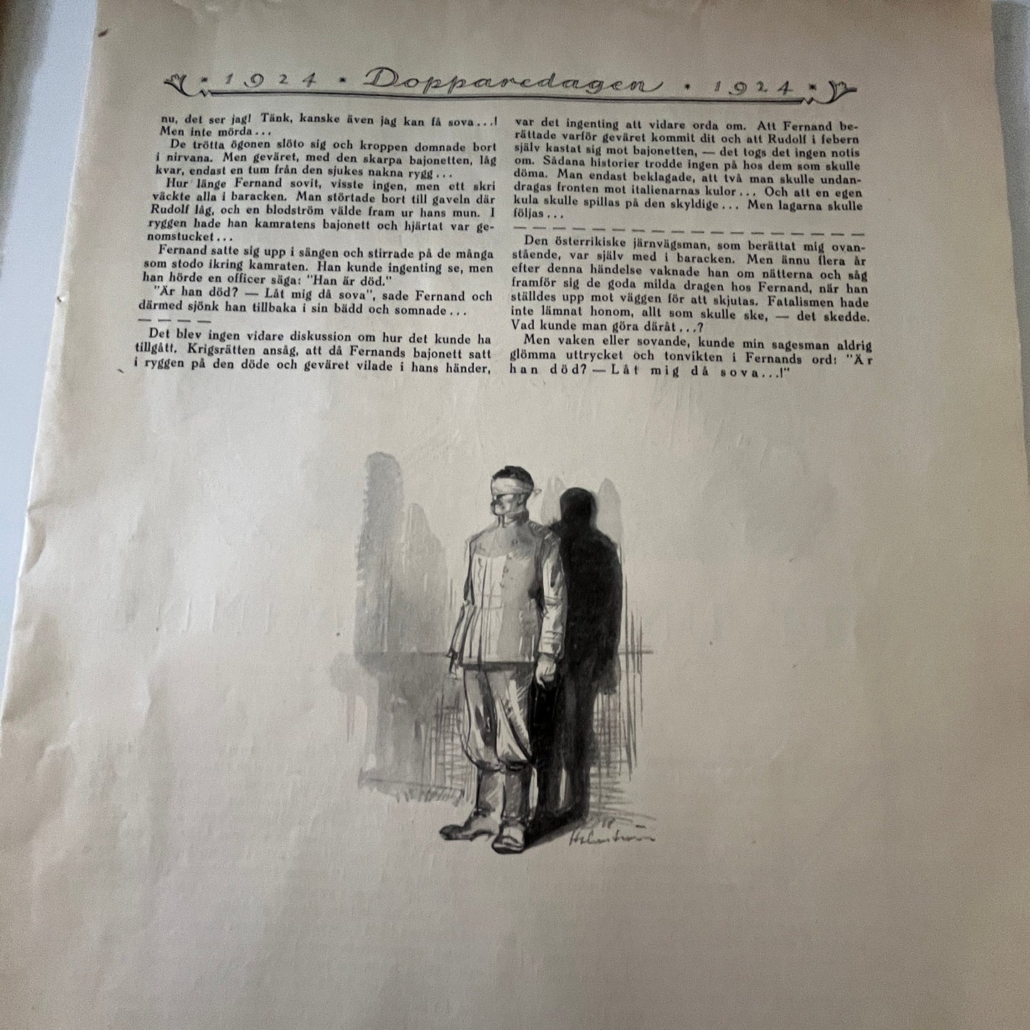 Låt Mig Sova by Carl Lovén 2 Pages 1924 Swedish Story V27-4