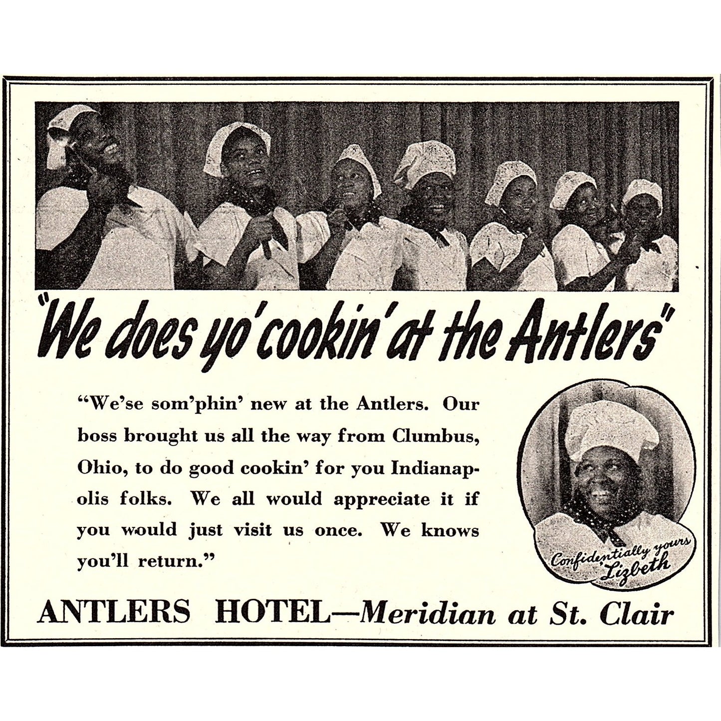 Antlers Hotel Meridian at St. Clair Indianapolis IN Evansville 1941 Ad SAG4-H2