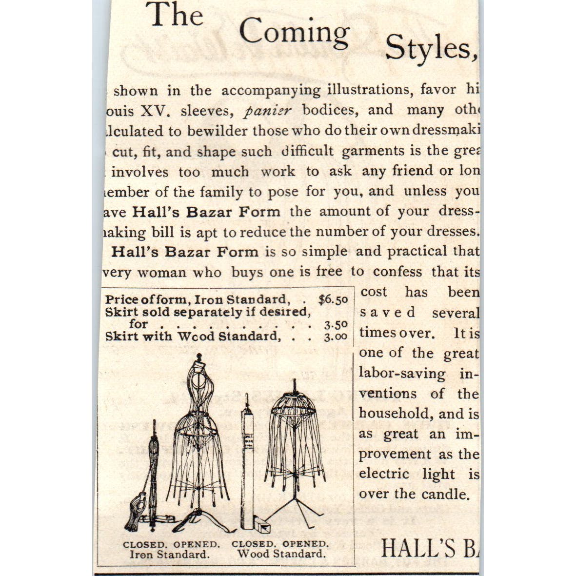 The Double Waist Corset Foy, Harmon & Chadwick Co New Haven CT c1890 Ad AE8-CH5