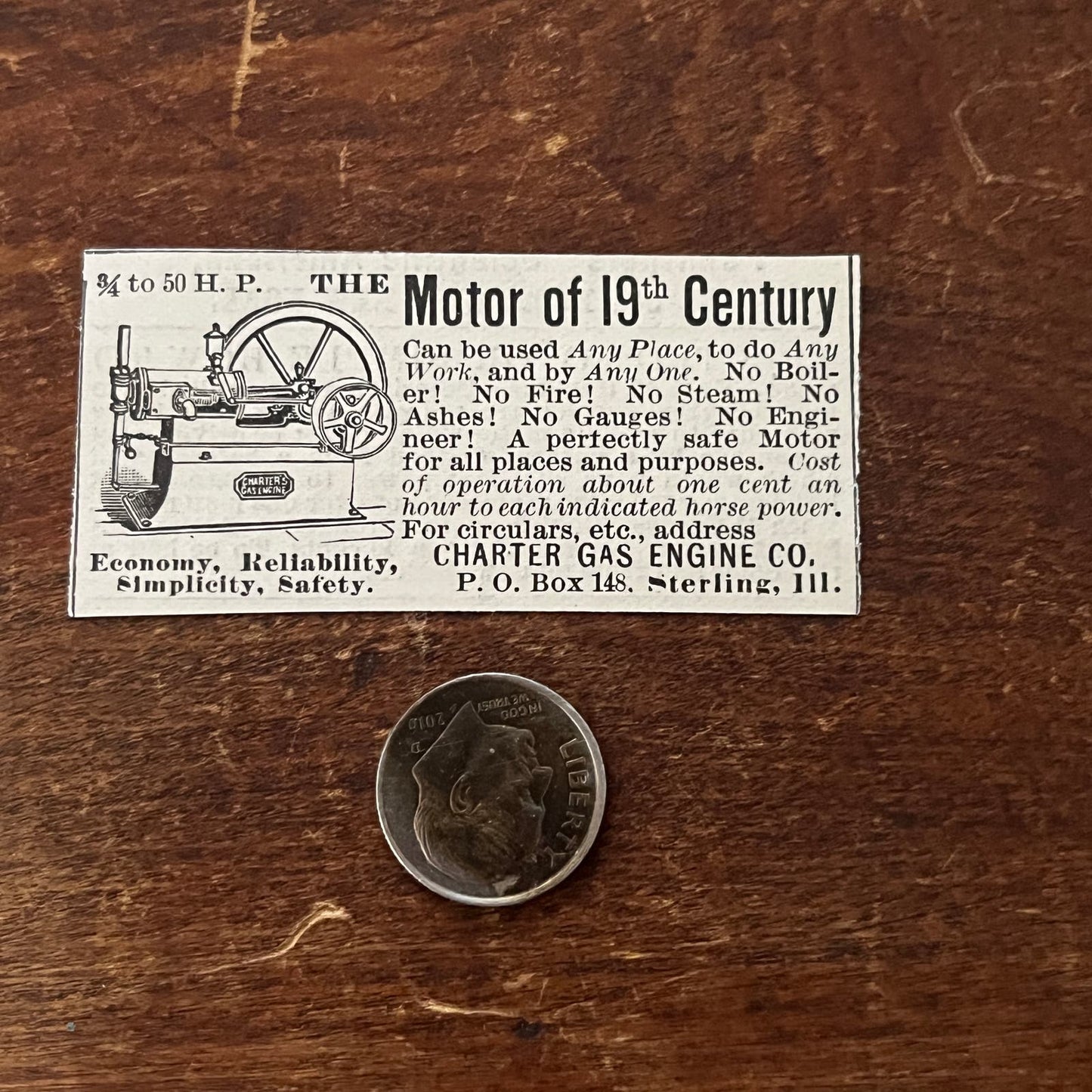 Charter Gas Engine Co Sterling IL 20th Century Motor Advertisement AD8-P29