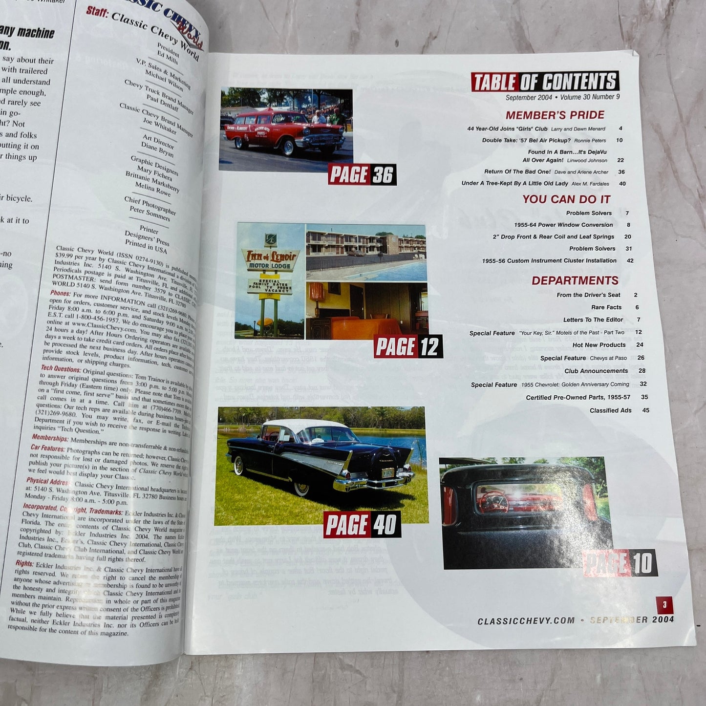 Rare 57 Bel Air Pickup '55, '56, '57 Classic Chevy World Magazine - Sep 2004 M29