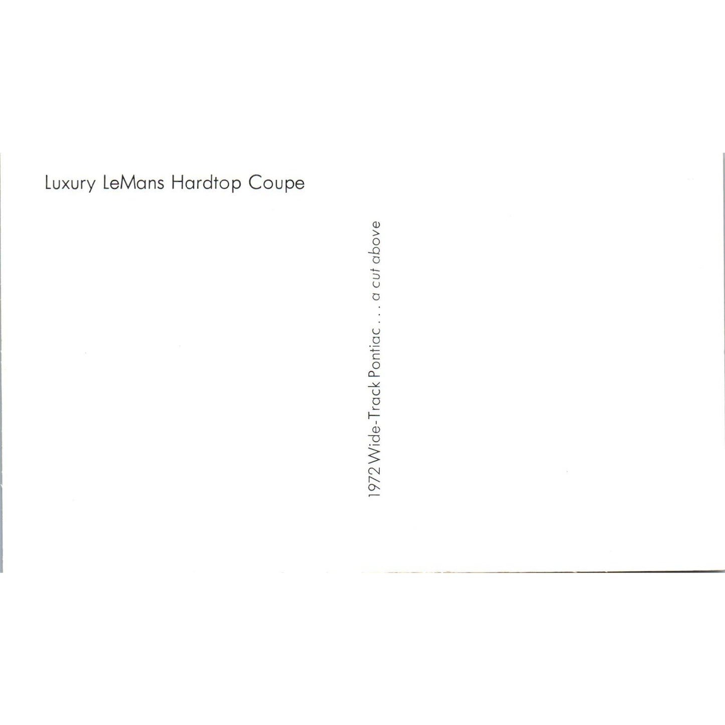 1972 Wide Track Pontiac Luxury LeMans Hardtop Coupe Silver Vintage Postcard PC12