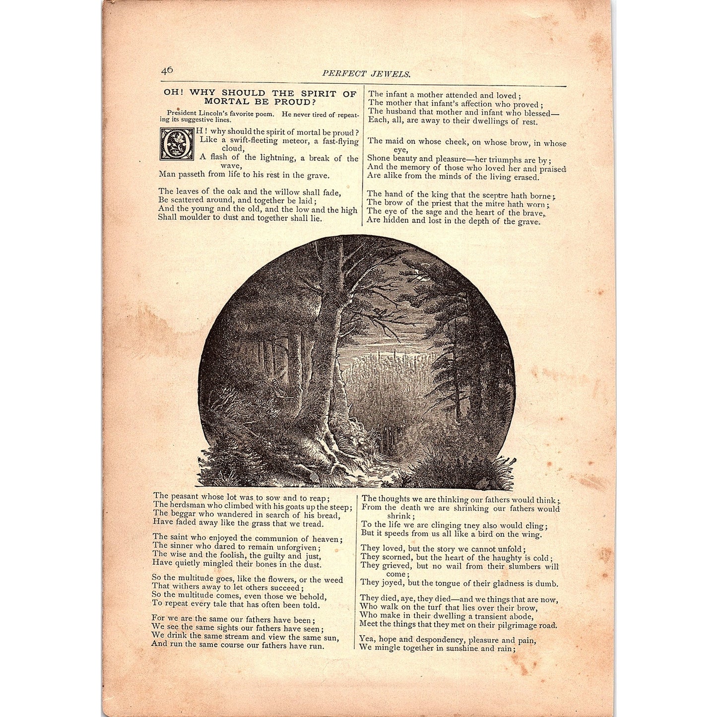 The Hour of Death - Felicia Hemans, Charity - Holy Bible 1884 Poem TA5-CJ-4