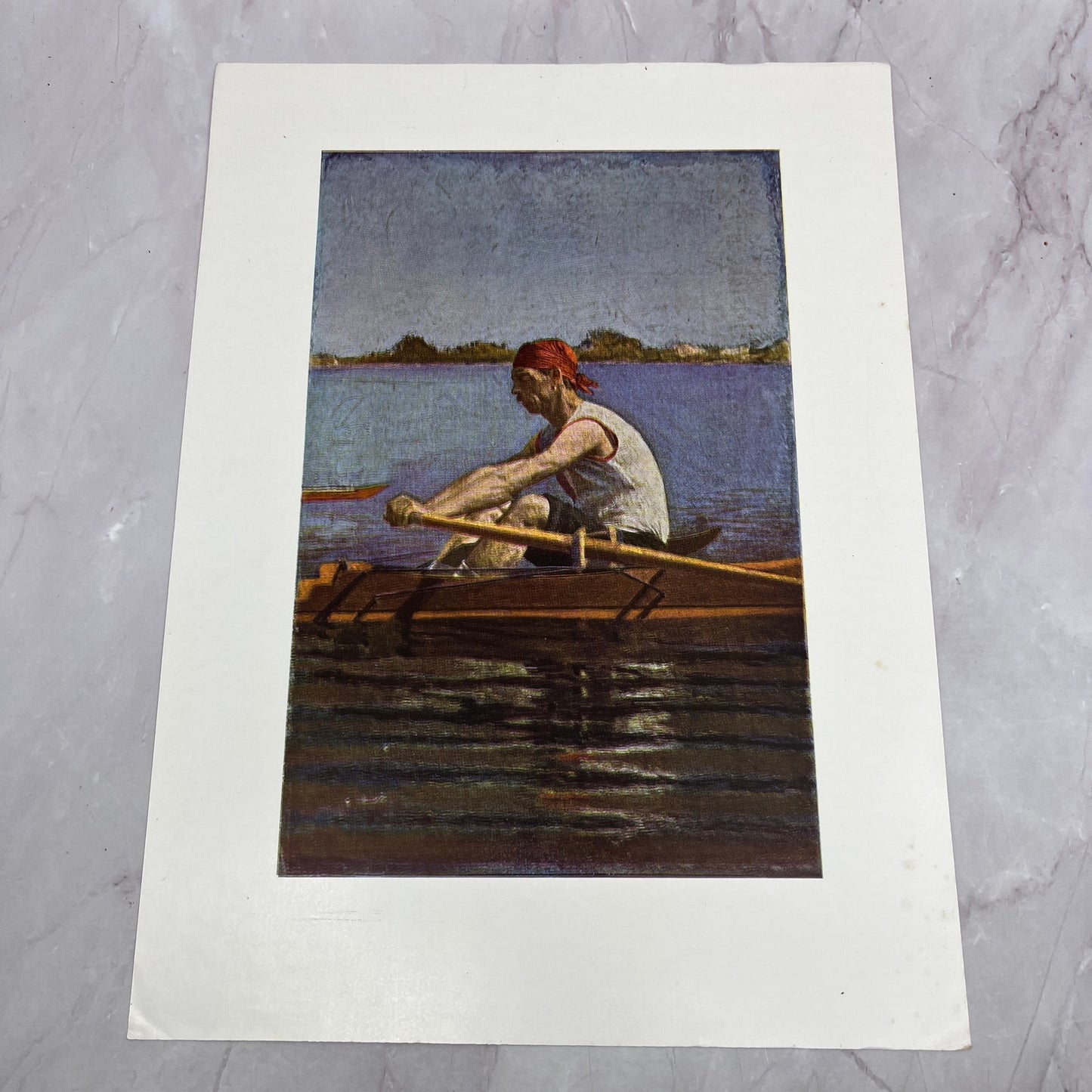 John Biglin in a Single Scull - Thomas Eakins 9x12" Art Print V20