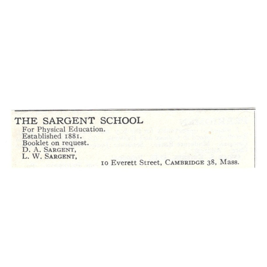 The Sargent School D.A & L.W. Sargent Cambridge MA 1924 Magazine Ad AD8-O8
