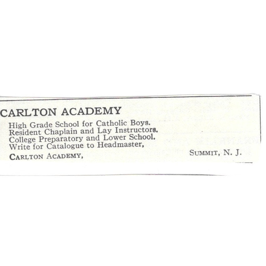 Carlton Academy Summit NJ c1920 Harper's Magazine Ad AG4-S9