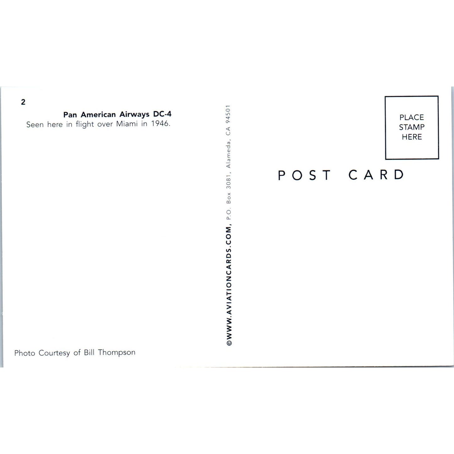 Pan American Airways DC-4 Vintage Postcard PC1