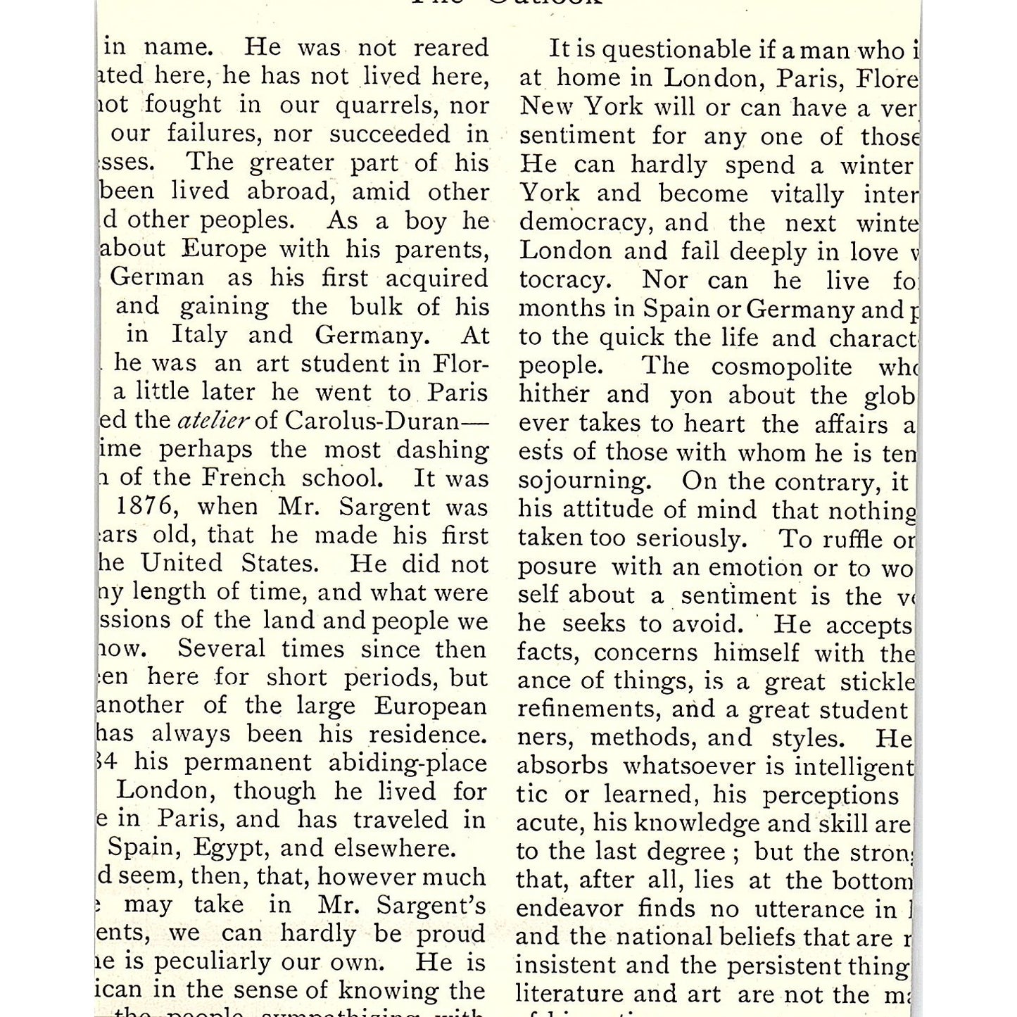 A New Portrait of John S. Sargent 1903 Art Print AG7-2