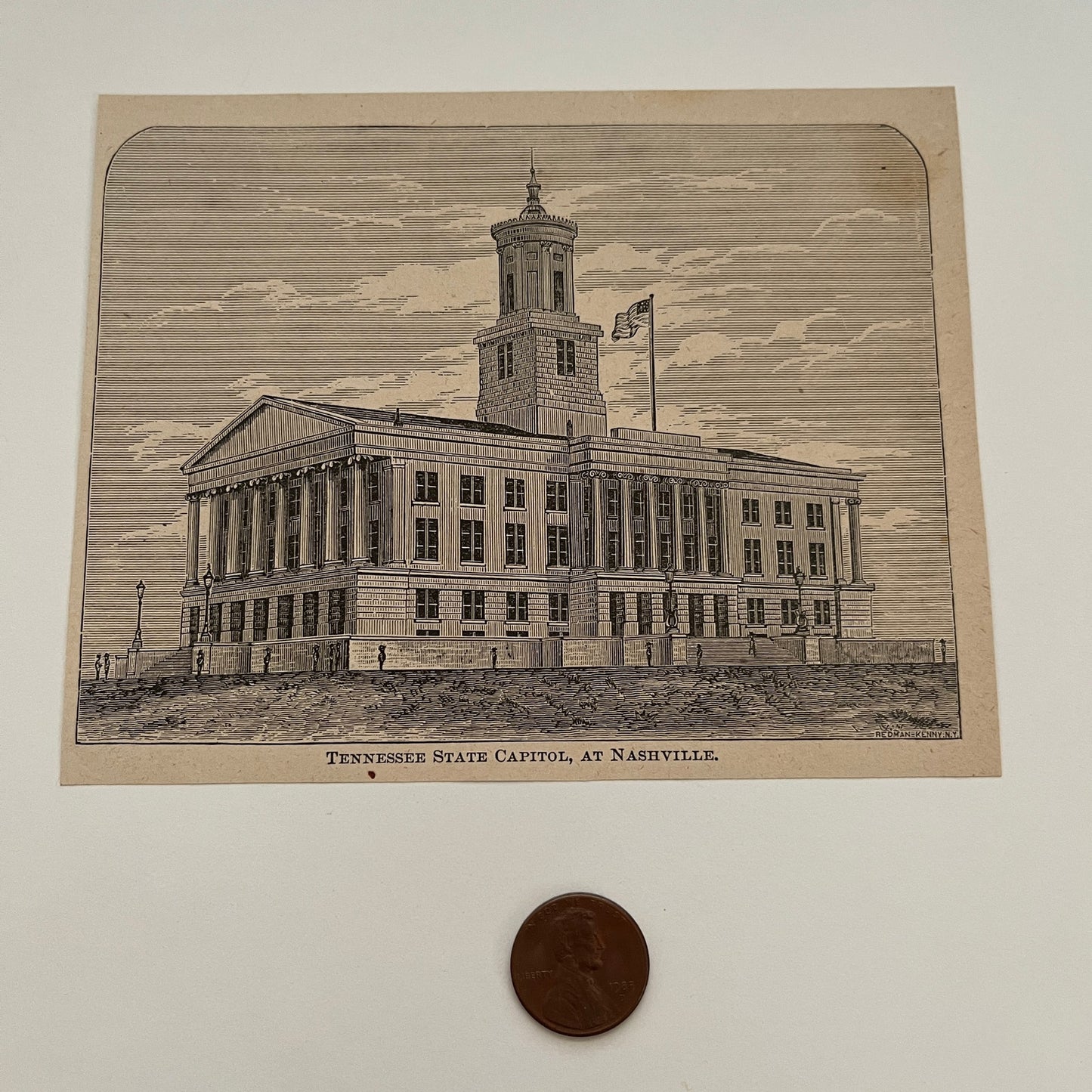 Tennessee State Capitol, At Nashville 1894 Art Engraving SAG4-8