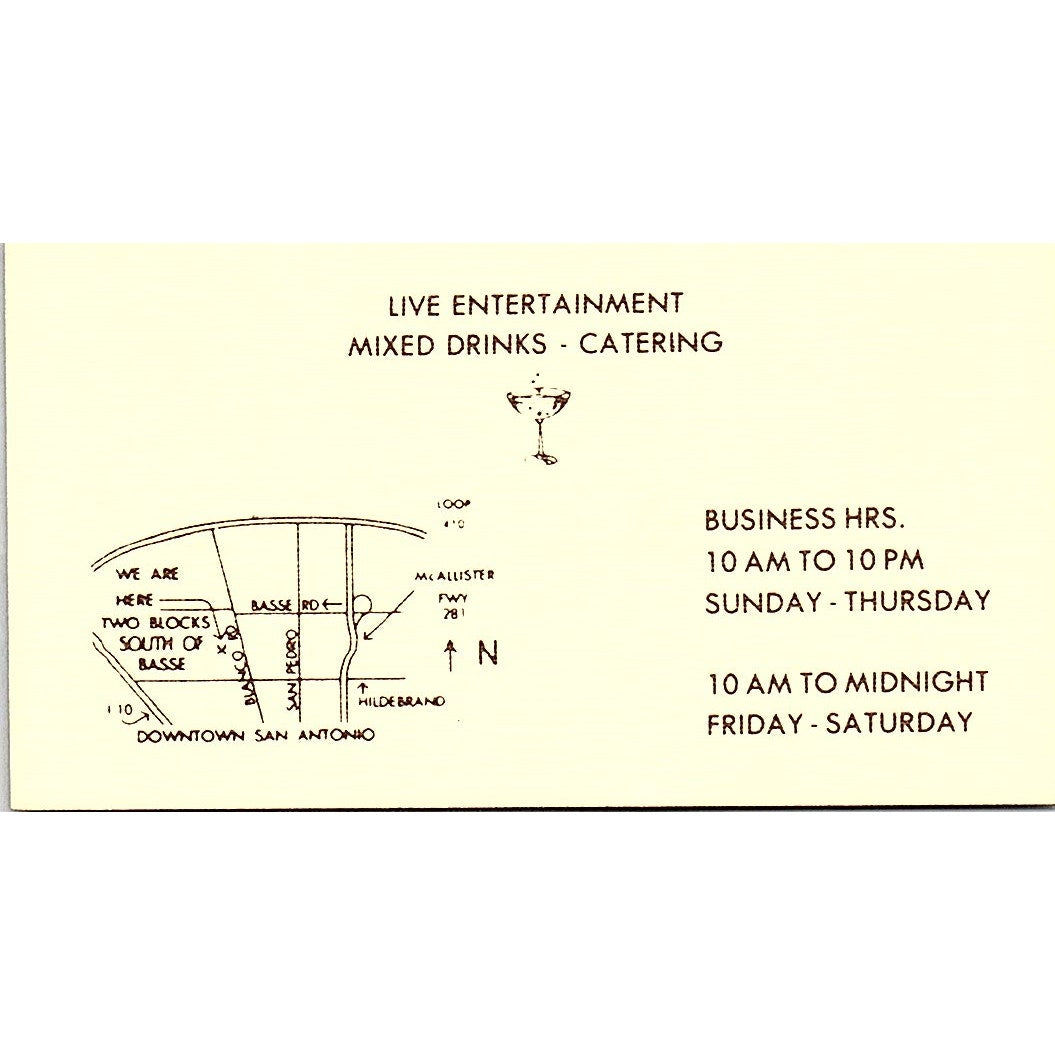Los Barrios Restaurant Viola Barrios San Antonio Vintage Business Card SD9-B12