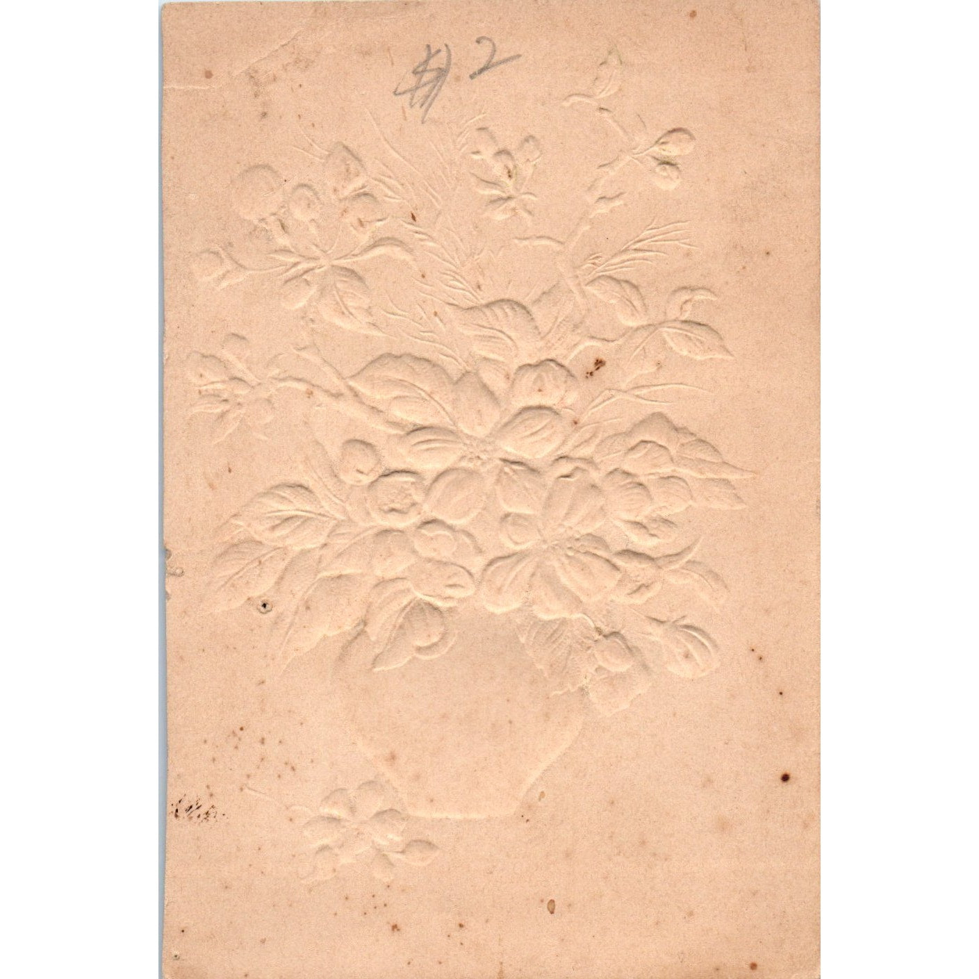 1880s Victorian New Years Flowers Greeting Card Embossed AD8-Q4