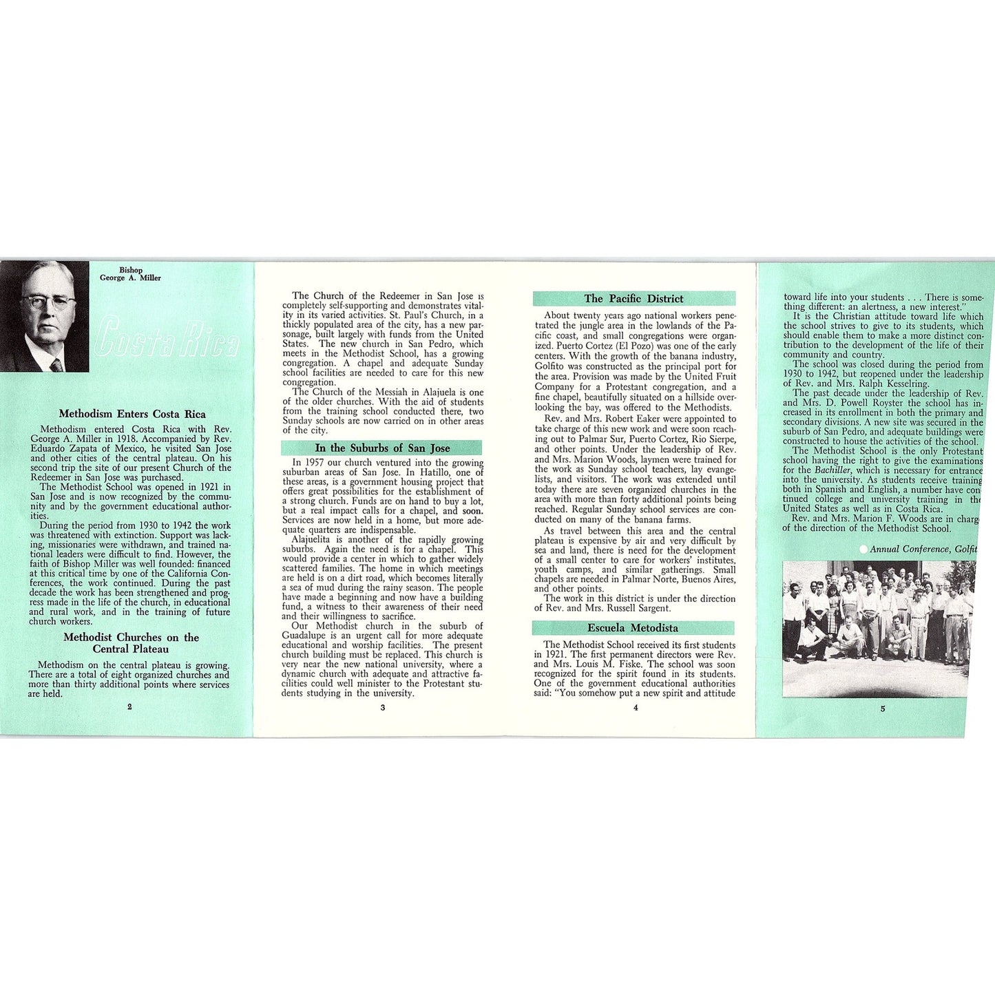Costa Rica The Methodist Church At Work Leon Miller Vintage Brochure AG5-H3