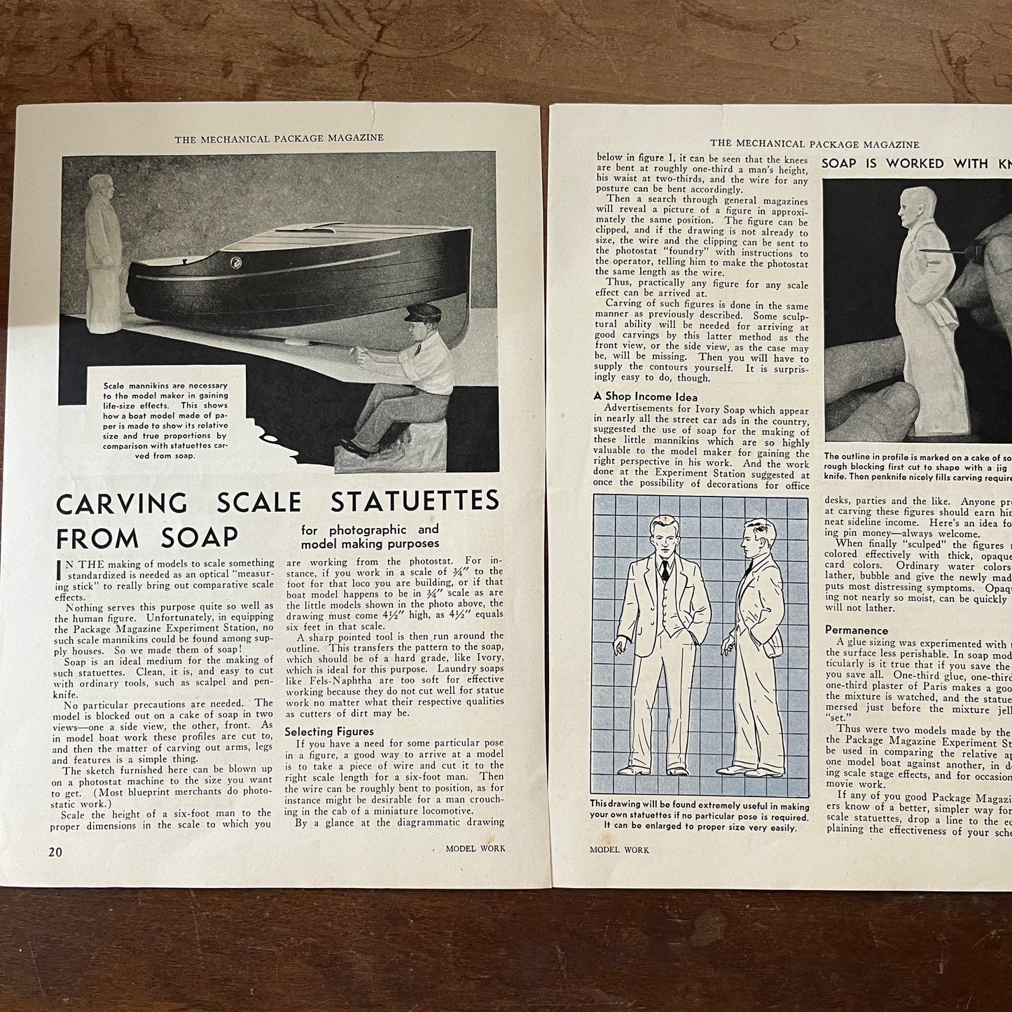 Carving Scale Statues From Soap for Photo & Modeling 2 Pages 1931 Article AG1-13