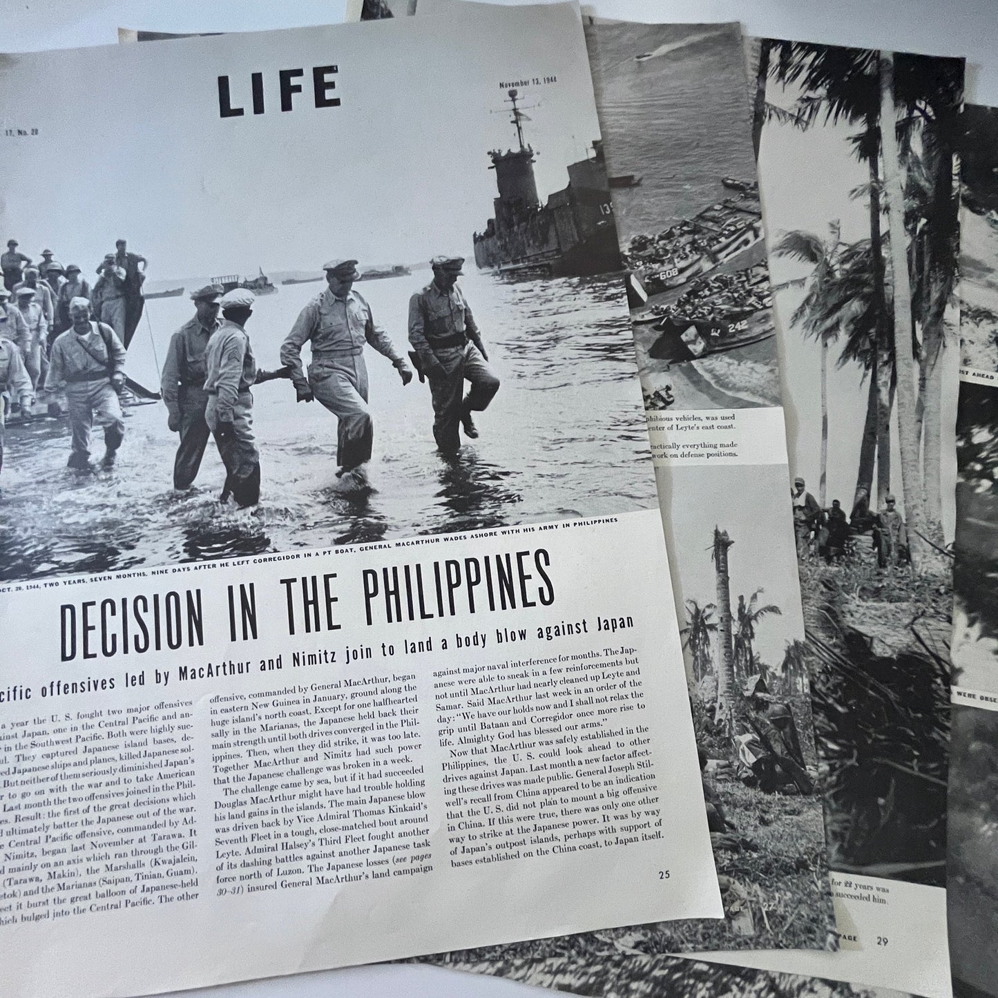 MacArthur & Nimitz Decision in the Philippines 4 Pages 1940s WWII Article V30-1