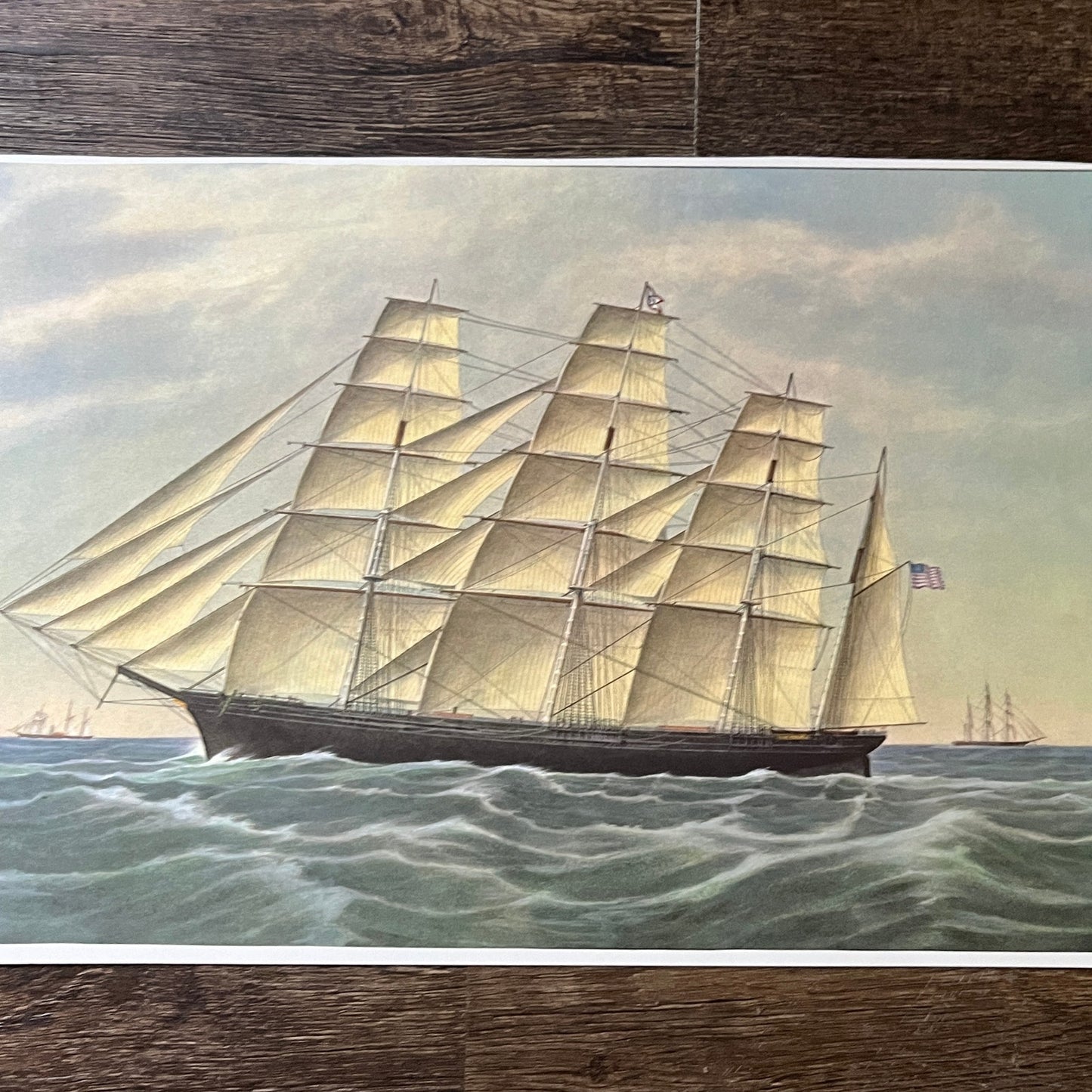 Clipper Ship “Great Republic”, Currier & Ives Lithograph Art Print 9x13.5 V8