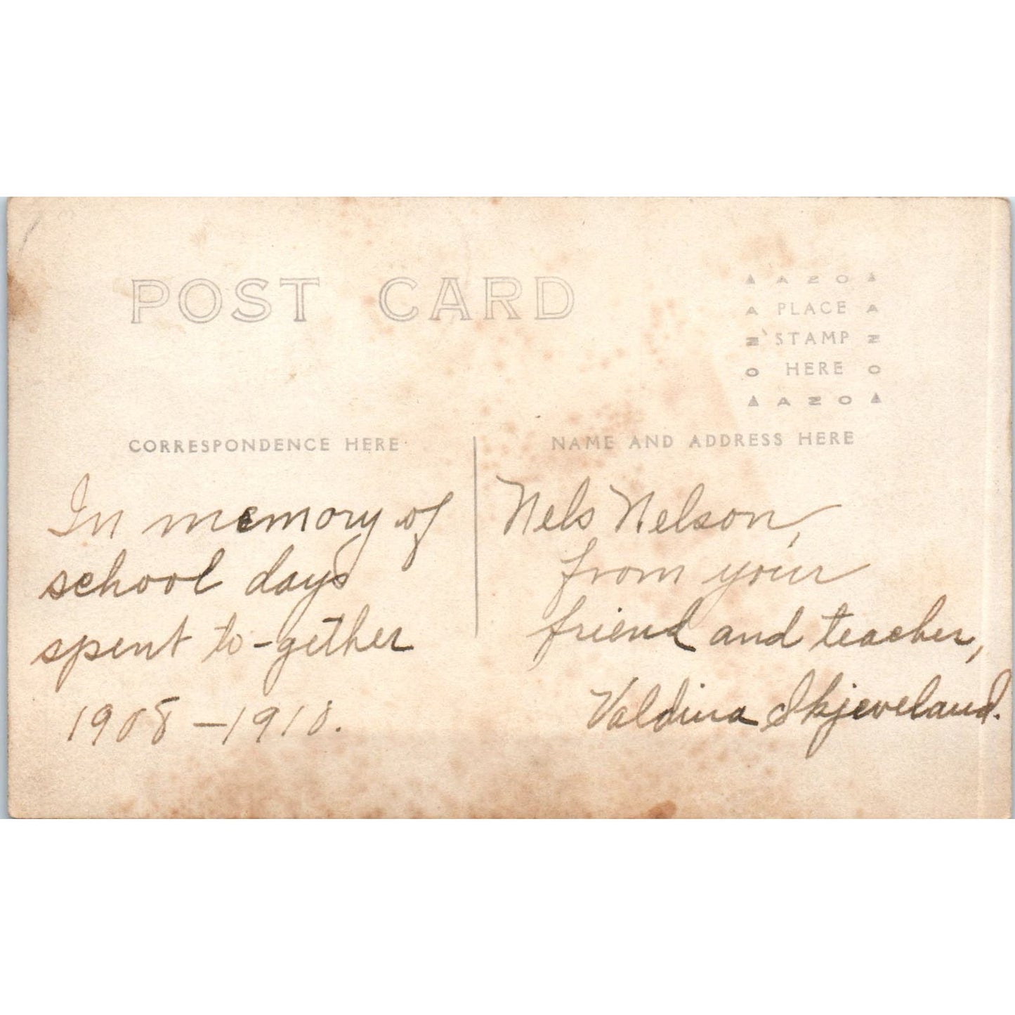 School Class Photo Master Nels Nelson Wood Lake MN c1910 RPPC Postcard AB9