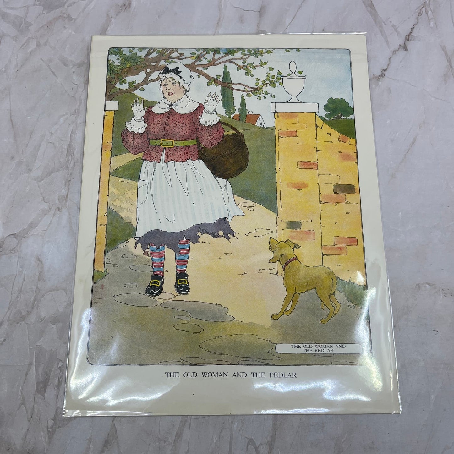 The Old Woman and The Pedlar Mother Goose Print Blanche Fisher Wright FL6-9